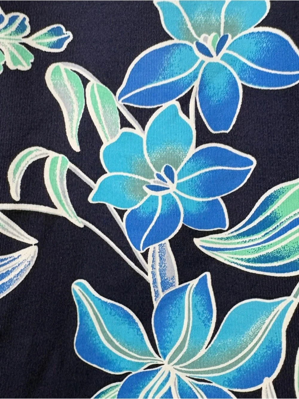 Lands End Navy Floral Underwire Tankini Swim Top